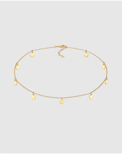 Elli Jewelry - Boho Choker Necklace in Gold-Plated 925 Silver