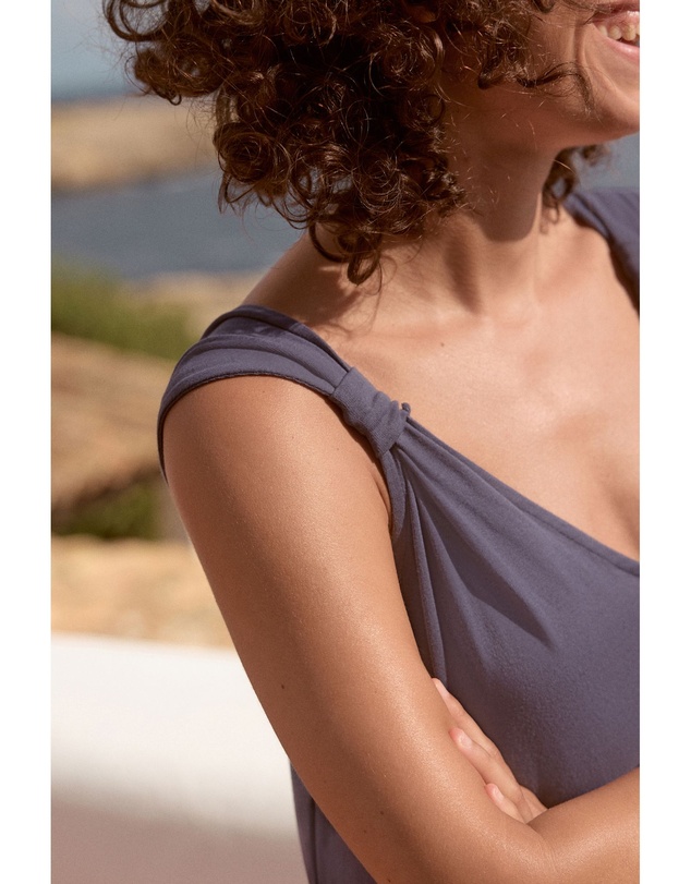 NEXT - 100% Cotton Jersey Wide Leg V-Neck Jumpsuit