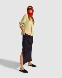 Rollie - Pointed Mule Embossed Flat