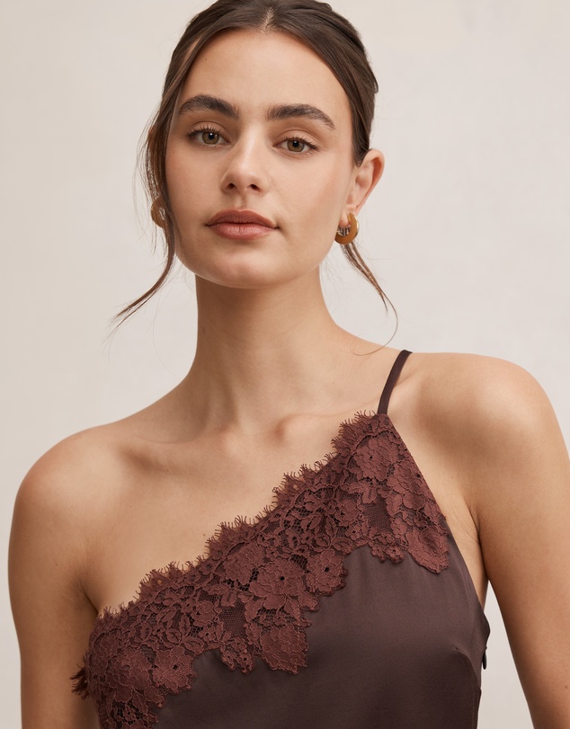 Forever New - Adele One Shoulder Lace Trim Top