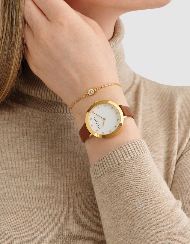 Ted Baker - Ammy Iconic Tan Leather Watch and Bracelet Gift Set