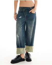 THE TALES - The Tales Selvedge Denim Cross Over Slouch Jeans