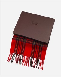 Ozwear Connection Uggs - Ugg 100% Wool Scarf Check Red and Navy