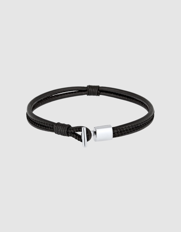 Kuzzoi - ICONIC EXCLUSIVE - Leather Cord Bracelet with Sterling Silver Hook