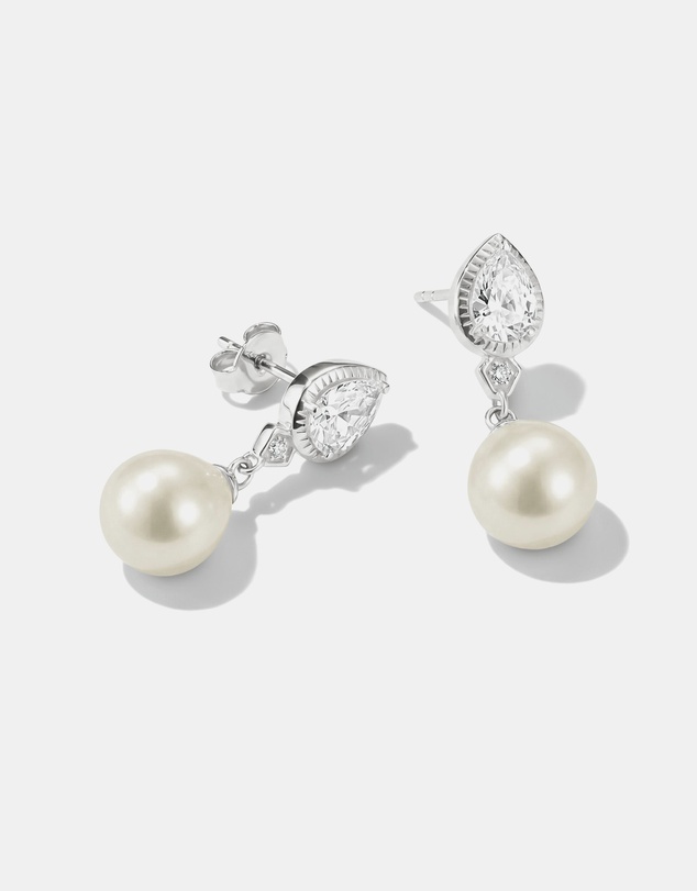THOMAS SABO - THOMAS SABO Earrings pearl with zirconia in teardrop shape