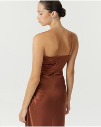 Third Form - Satin Gather One Shoulder Dress