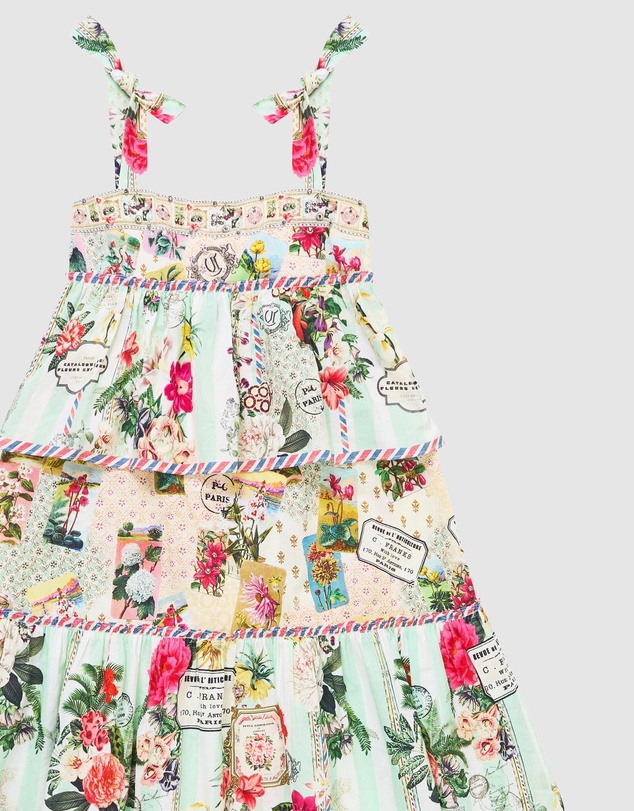 Camilla - Tiered Maxi Dress With Bow Straps - Kids-Teens