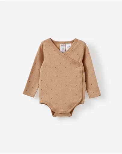 Cotton On Kids - Organic Cross Over Long Sleeve Bubbysuit
