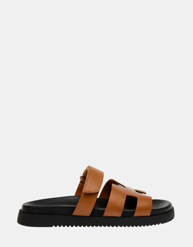 Steve Madden - Mayven-Cn Cognac Action Leather Sandals