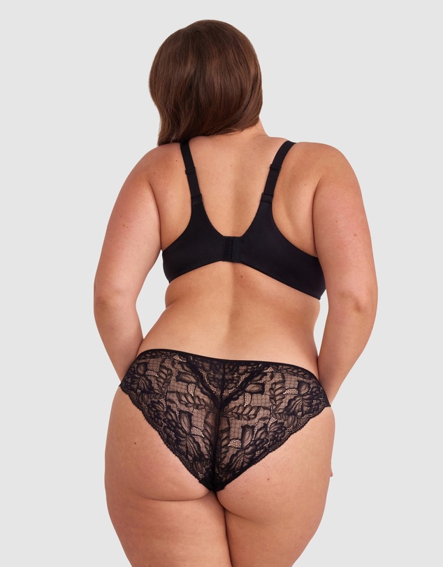 Bras N Things - Body Bliss Full Lace Curvy Balconette Bra - Black