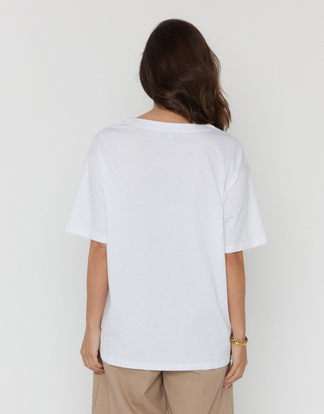 ALEXANDRA - Avara V-Neck T-Shirt White