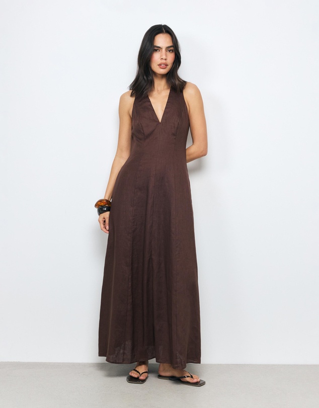 AERE - Evania Linen Midi Dress