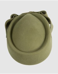 Max Alexander - Felt Olive Pillbox Hat