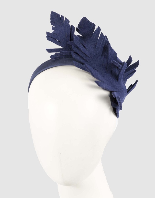 Max Alexander - Felt Navy Leaf Fascinator