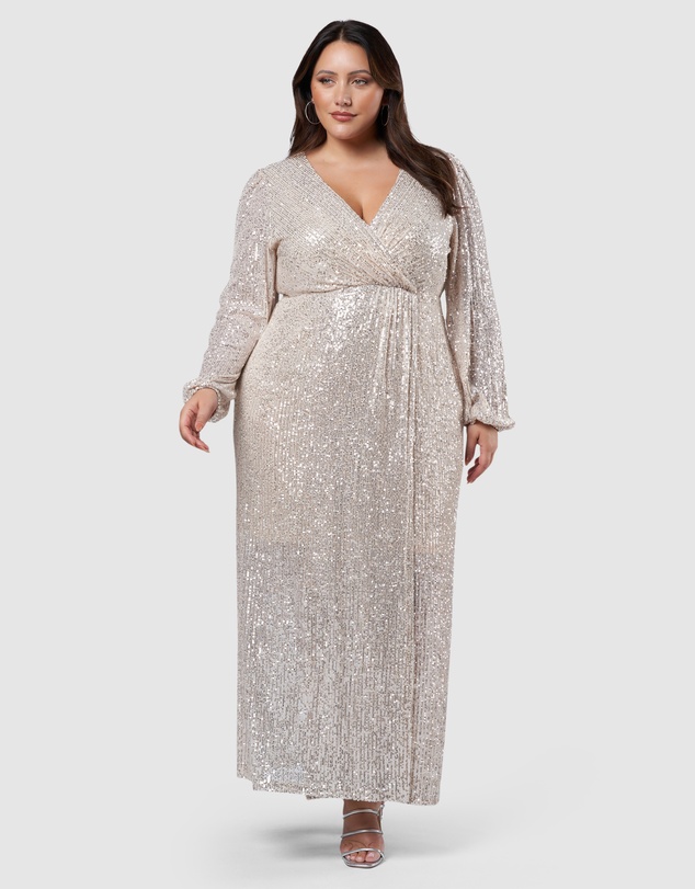 Pink Dusk by Curve Project - All I Want Sequin Maxi Dress