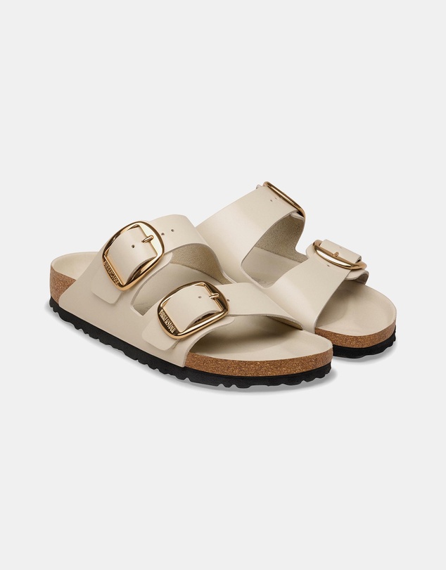 Birkenstock - Arizona Big Buckle Natural Leather Patent Regular - Women's