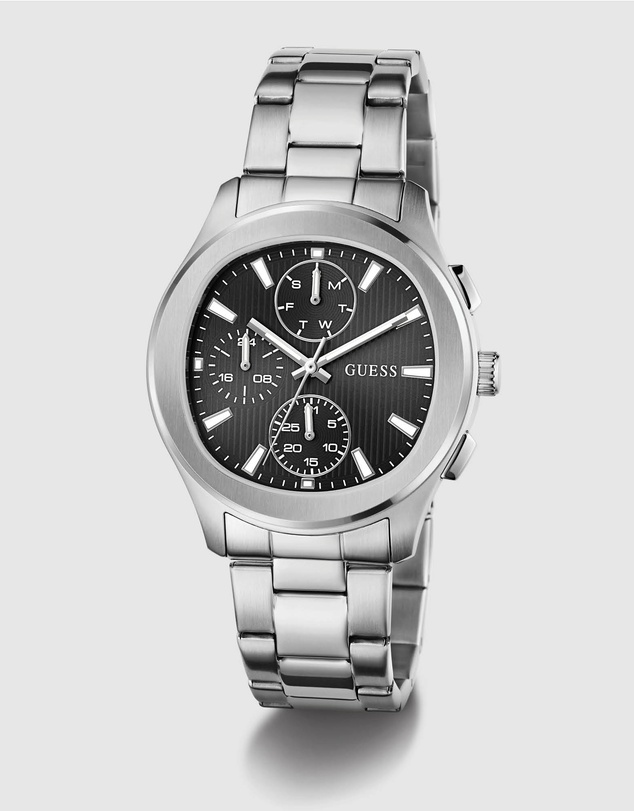GUESS - GUESS Men's Silver-Tone Multifunction Watch