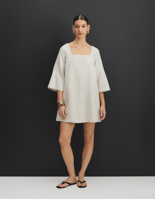 AERE - Nora Linen Mini Shift Dress