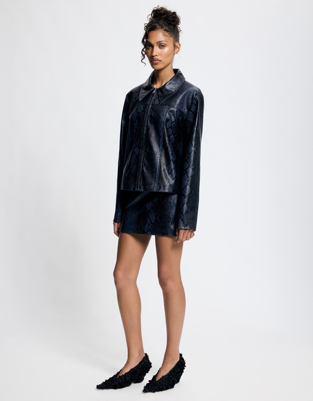 Lover - Evanthe Python Leather Look Jacket