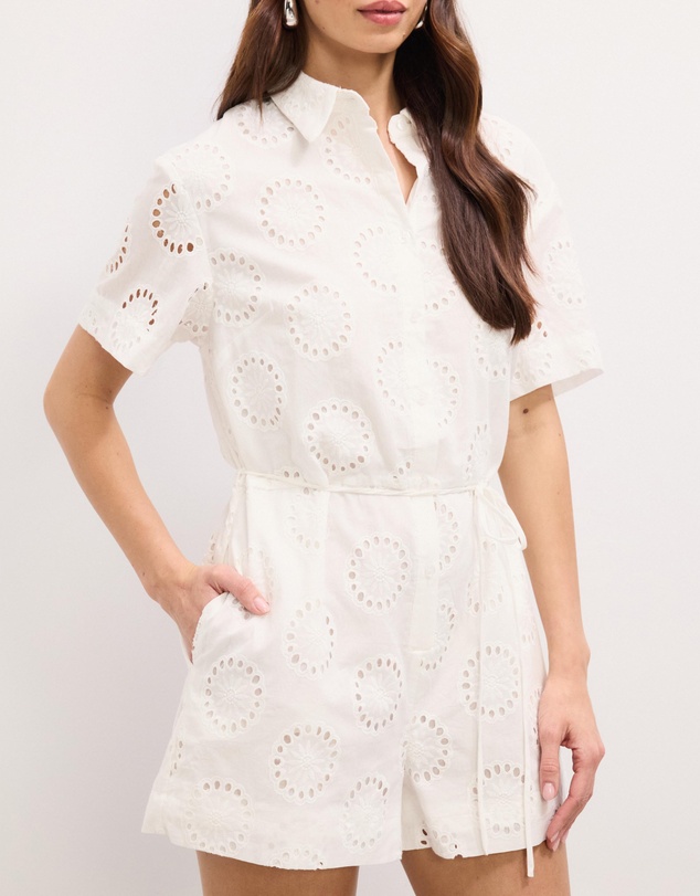 The Fated - Calista Broderie Playsuit