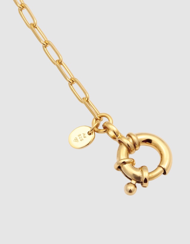 Elli Jewelry - Bracelet Long Link Chain 925 Sterling Silver Gold-Plated