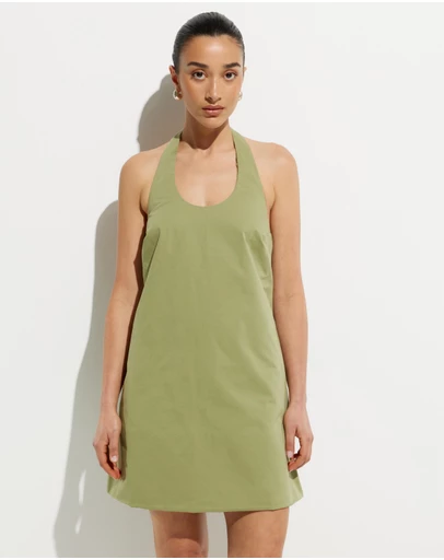 Calli - Tara Halter Twill Dress