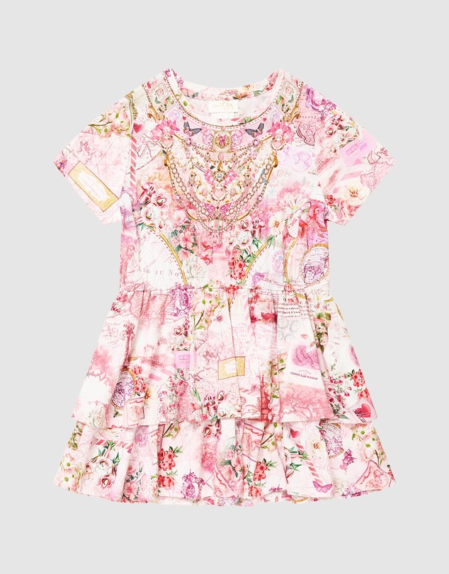Camilla - Mini Tee Dress With Layered Skirt - Kids-Teens