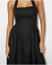 Dazie - Elsa Halter Cotton Midi Dress