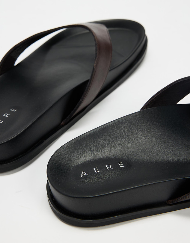 AERE - Leather Footbed Thongs - Women's