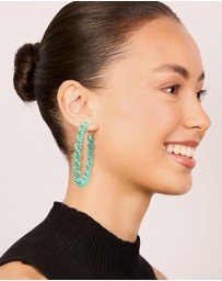 Lovisa - Light Blue Beaded Small Hoop Earrings