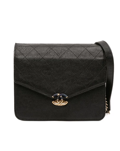Pre-Loved by Azura Reborn - Pre-Loved Chanel Paris-Cuba Square Quilted Caviar Thread Around Wallet On Chain