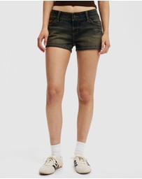 Cotton On - Micro Low Denim Shorts