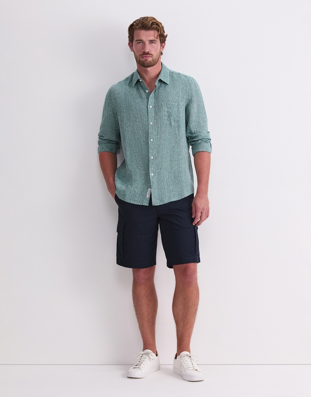 Sportscraft - Long Sleeve Linen Yarn Dyed Shirt