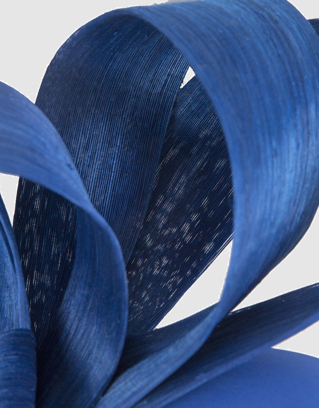 Fillies Collection - Royal Blue Silk Abaca Loops Racing Fascinator