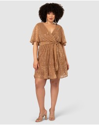 Pink Dusk by Curve Project - Glow Frill Hem Mini Dress