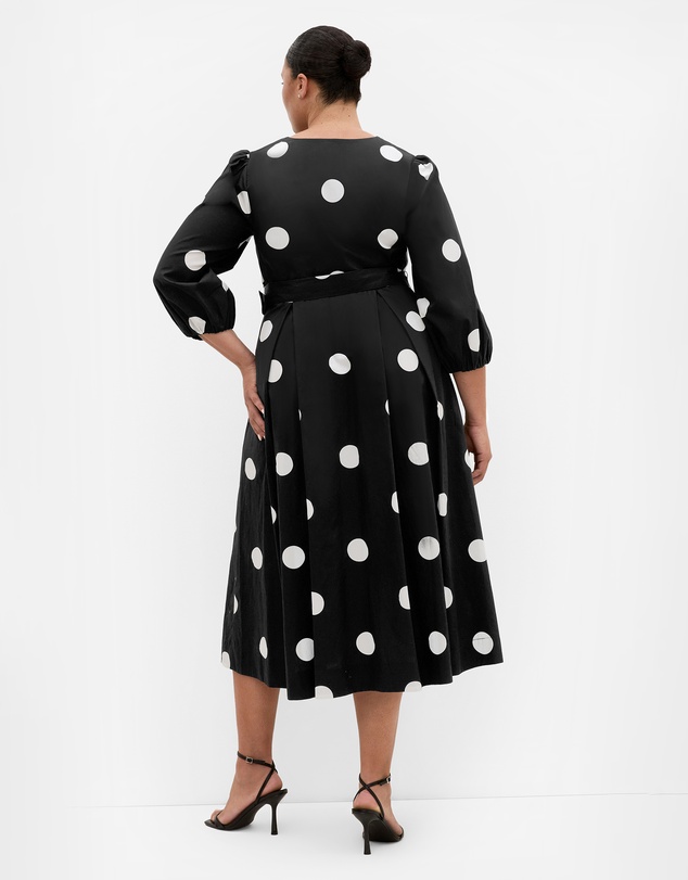 City Chic - Kaiya Spot Belted Cotton Dress