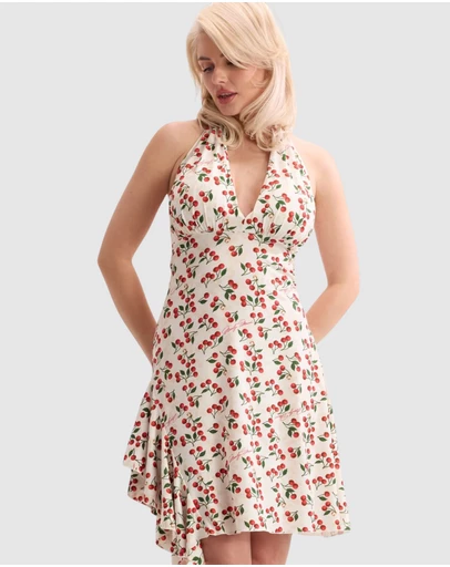 GUESS - Print Halter Neck Dress
