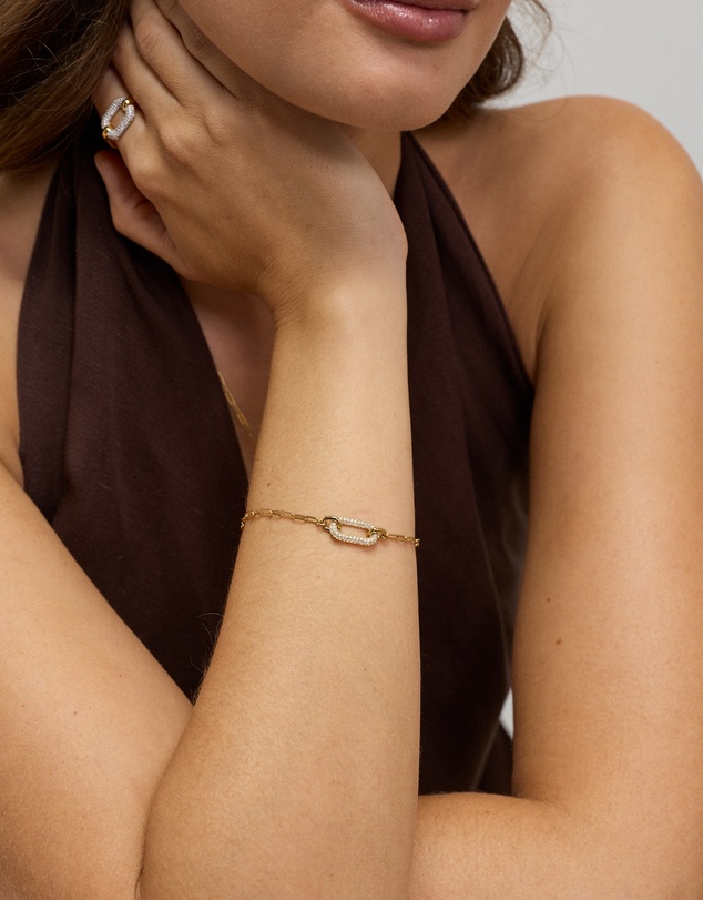 Michael Hill - Luxe Links Bracelet with Cubic Zirconia in 18kt Vermeil