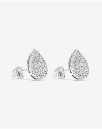 Michael Hill - 0.30 Carat TW Pear Shaped Diamond Cluster Stud Earrings in 10kt White Gold