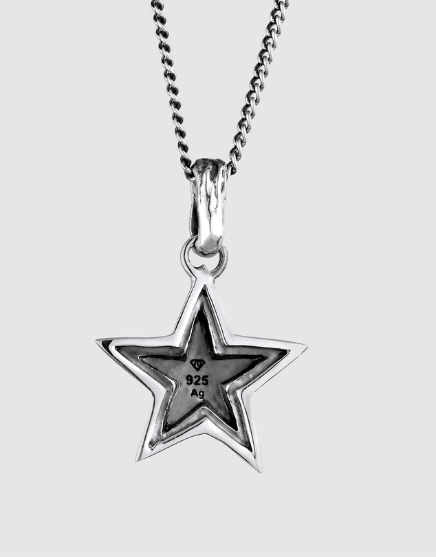 Kuzzoi - ICONIC EXCLUSIVE - Star Pendant Necklace in Oxidised 925 Sterling Silver