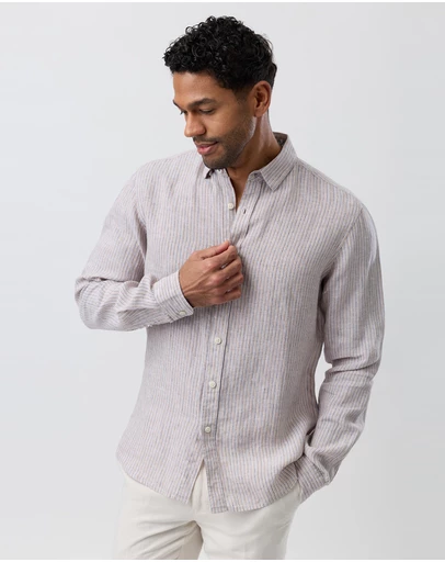 Brooksfield - Linen Casual Long Sleeve
