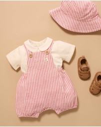 Purebaby - Christmas Striped Bucket Hat -Kids-Babies