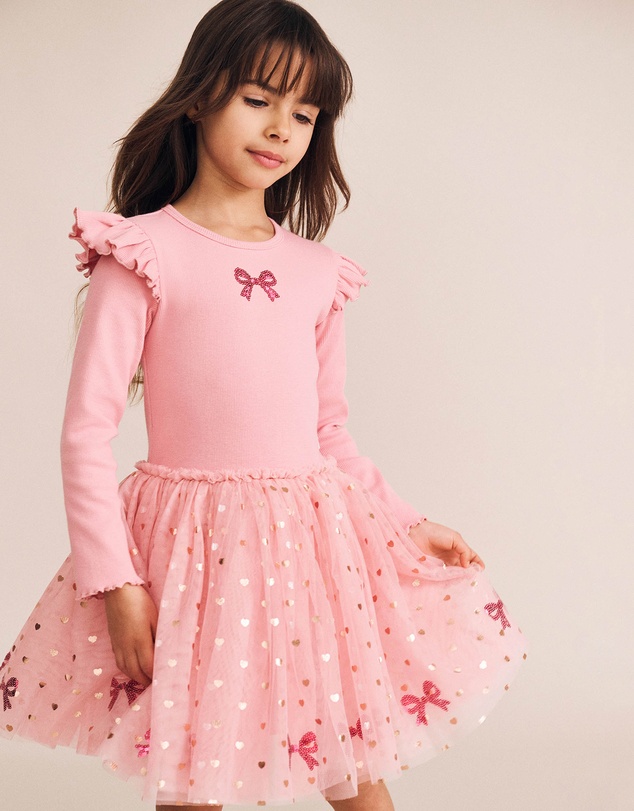 Huxbaby - Sequin Bow Tulle Dress - Babies-Kids