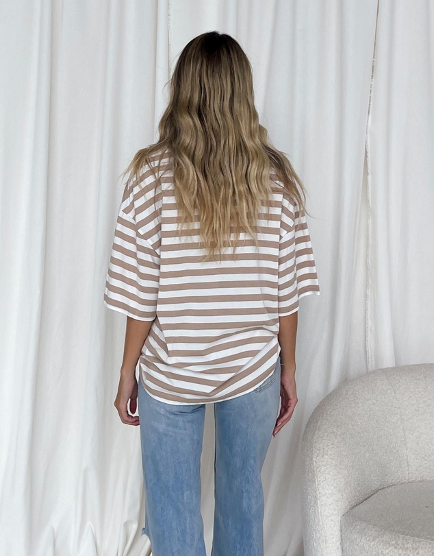 Dazie - Nostalgia Stripe Oversized Boyfriend Tee