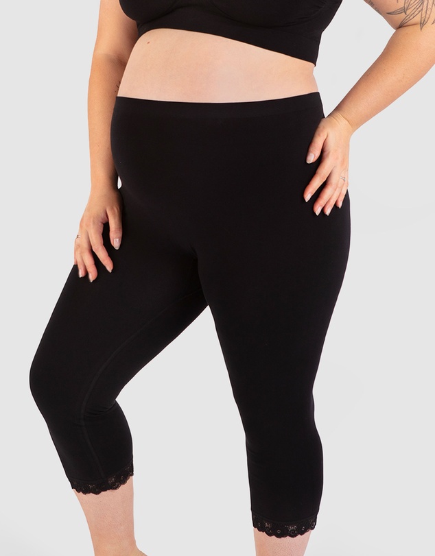 B Free Intimate Apparel - Maternity Anti Chafing High Rise 3/4 Cotton Rich Leggings