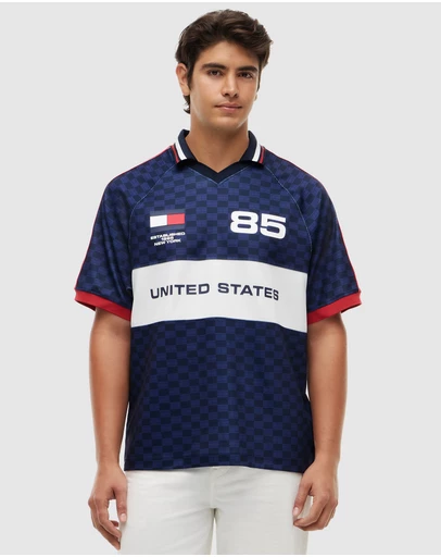 Tommy Hilfiger - Geometric Flag Print SS Rugby Shirt