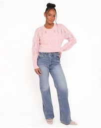 Petal & Pup - Aidy Crop Button Front Cardigan - Pink