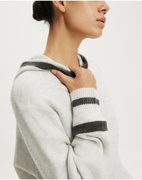 Cotton On - Sporty Stripe Hooded Knit