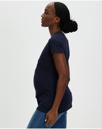 Angel Maternity - Maternity & Nursing Crossover Short Sleeve Tee