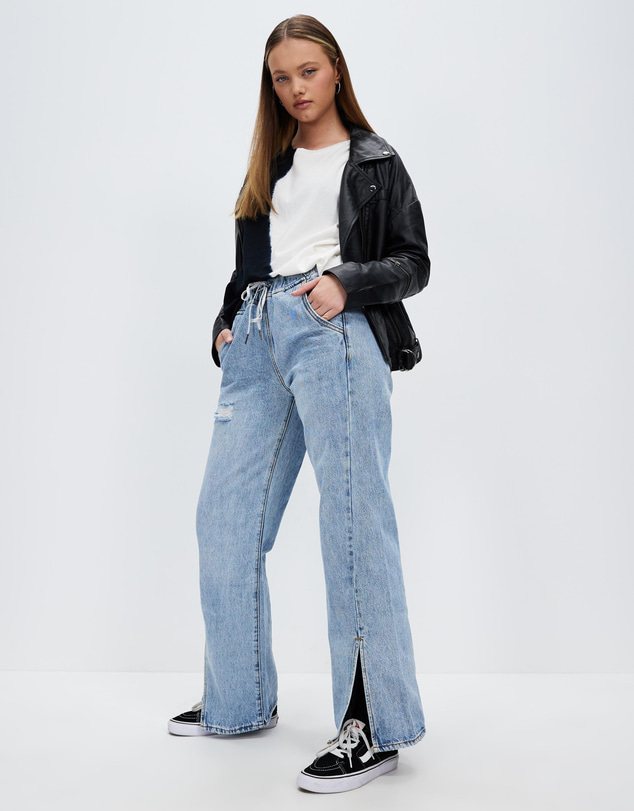 ONE TEASPOON - Salty Dog Roadhouse Wide Leg Drawstring Jeans